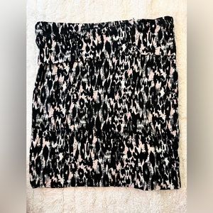 Fold over leopard print pencil skirt
